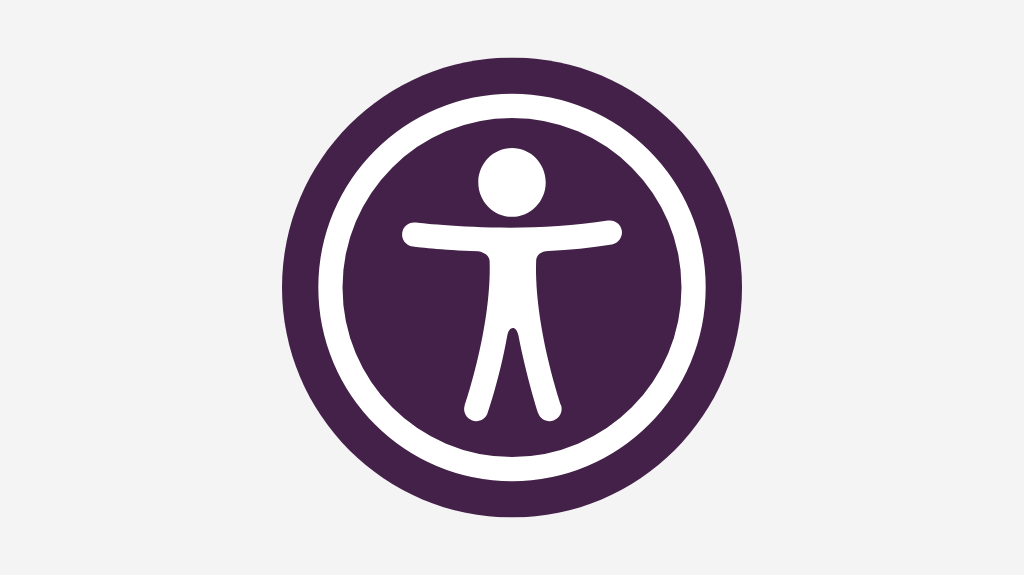 Purple accessibility icon.